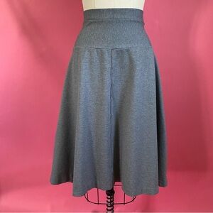 Vintage Y2K Double Knit Grey Stretch Jersey Flouncy Circle Skirt BalletCore 12